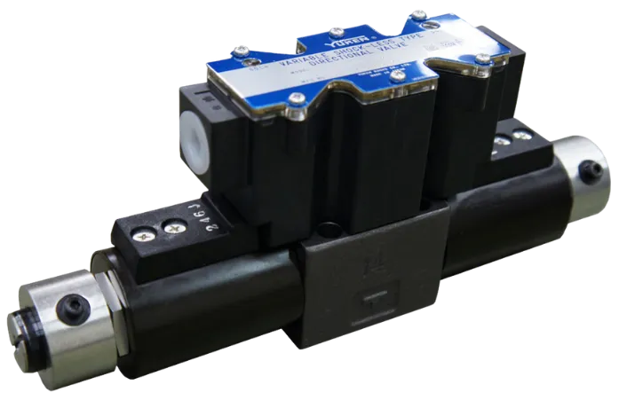 Válvulas direccionales de la serie G-DSG-01 y G-DSG-03 de Yuken, equipadas con circuitos electrónicos para ajustar el tiempo de desplazamiento del carrete, diseñadas para minimizar choques, sacudidas y vibraciones durante la activación.