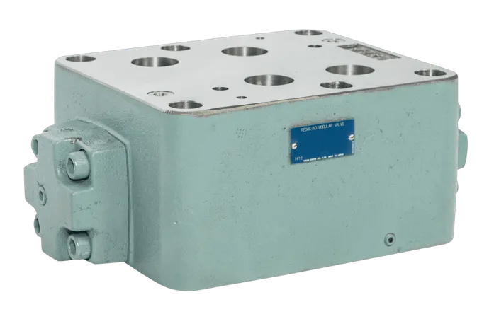 Válvulas modulares Yuken de la serie 10, diseñadas para un control preciso del flujo y presión en sistemas hidráulicos, con un diseño modular y eficiente.